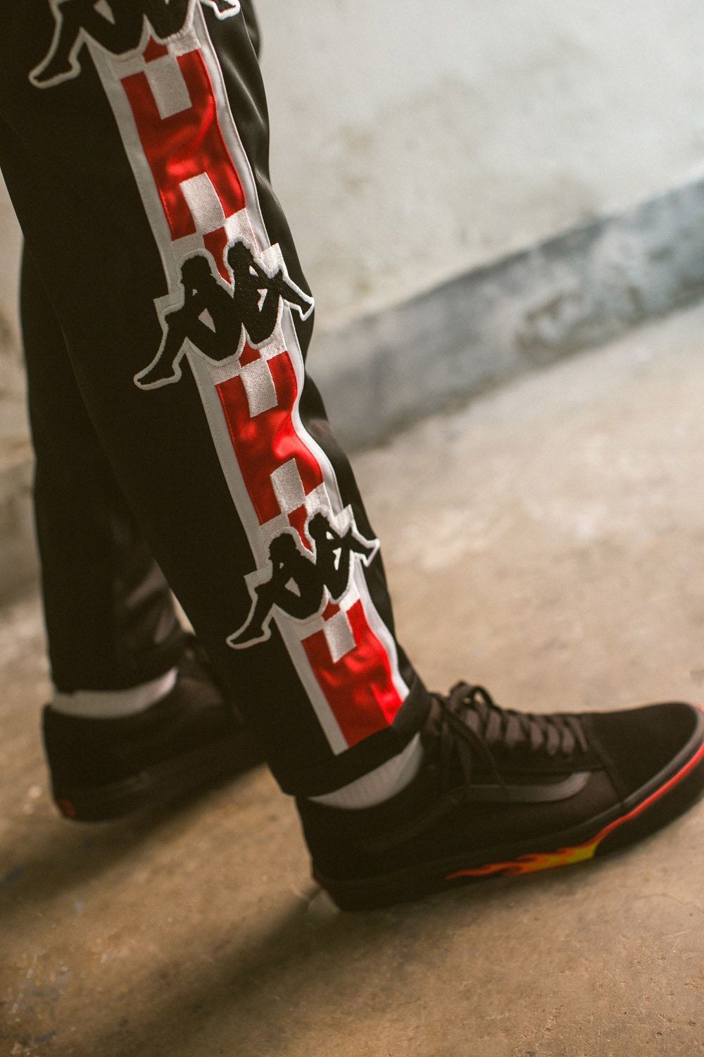 Marcelo Burlon X Kappa Red Tracksuit Bottoms