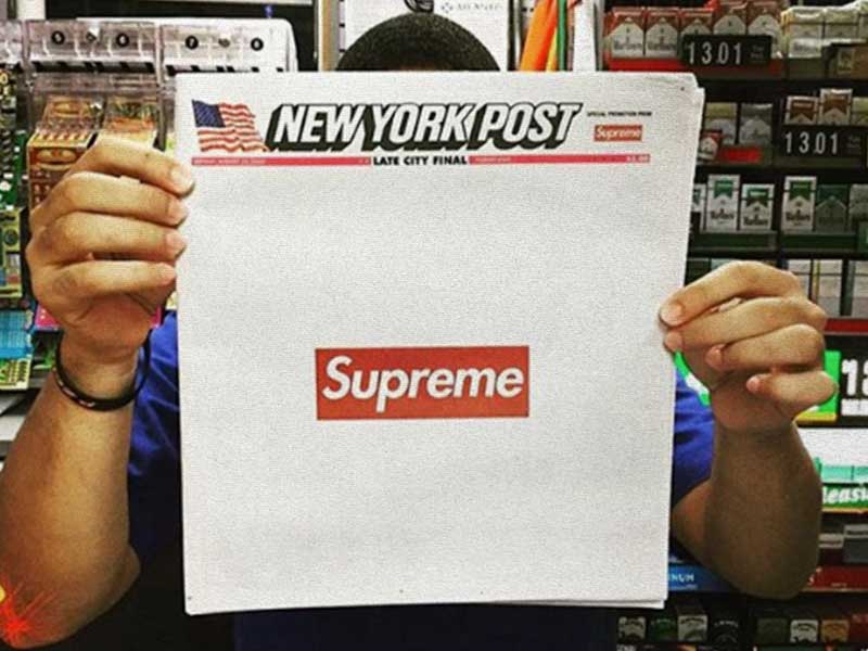 The New York post dawns with a Supreme logo and people goes crazy