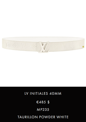 Louis Vuitton 40MM Powder White Louis Vuitton Virgil Abloh Belt