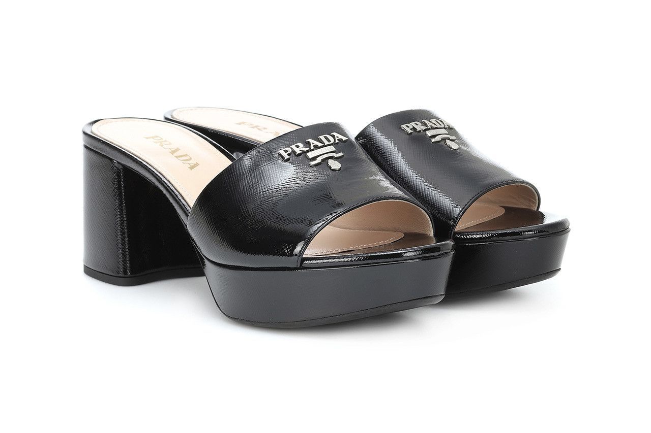 Prada logo sandals new arrivals