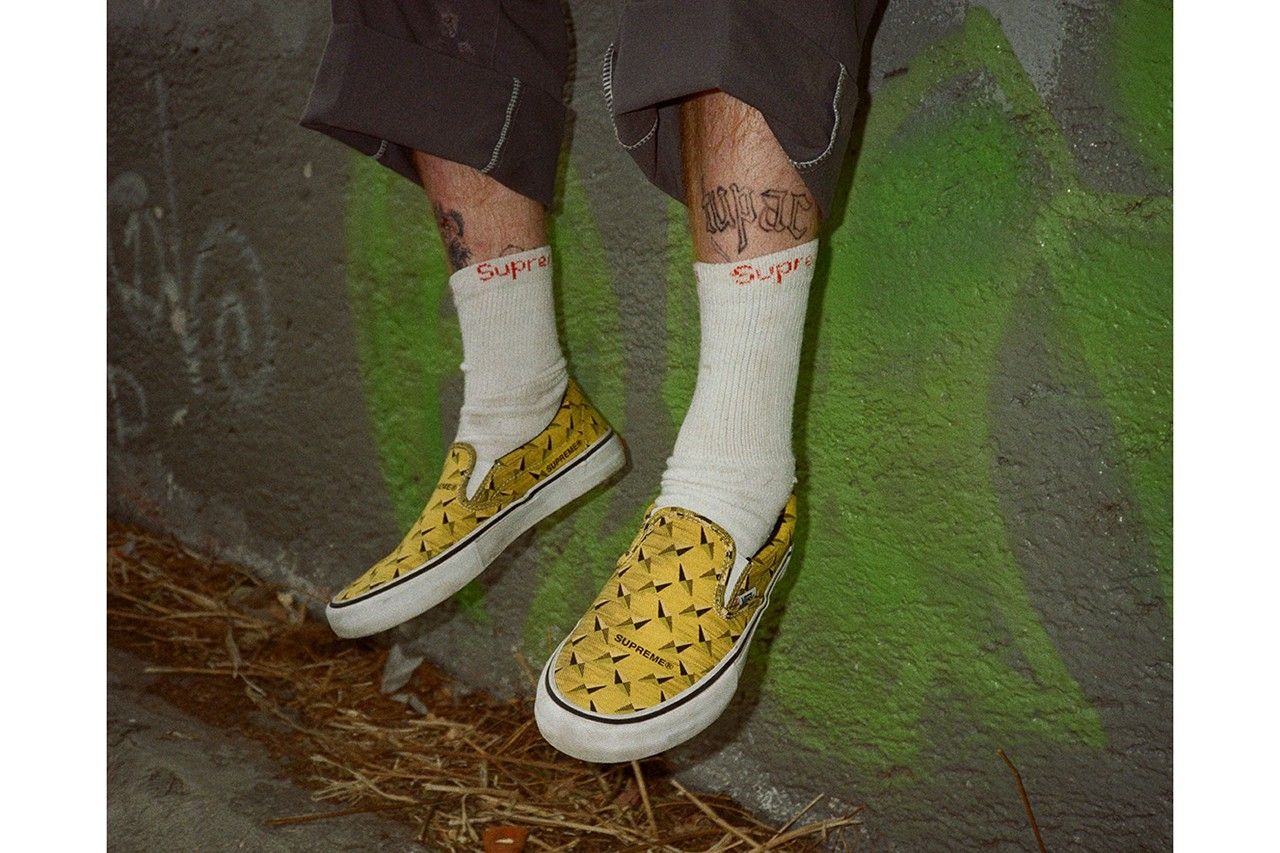 slip on vans x supreme