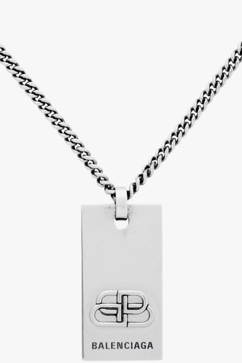 balenciaga silver chain necklace