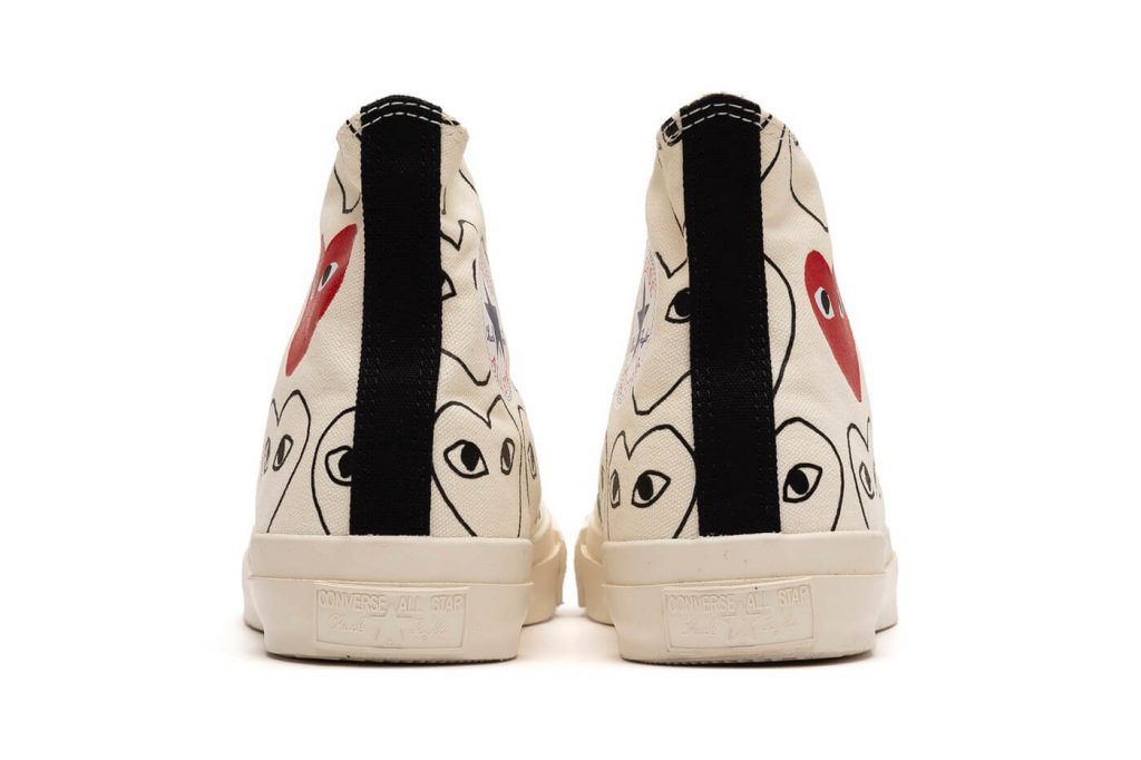 comme des garcons converse hearts all over