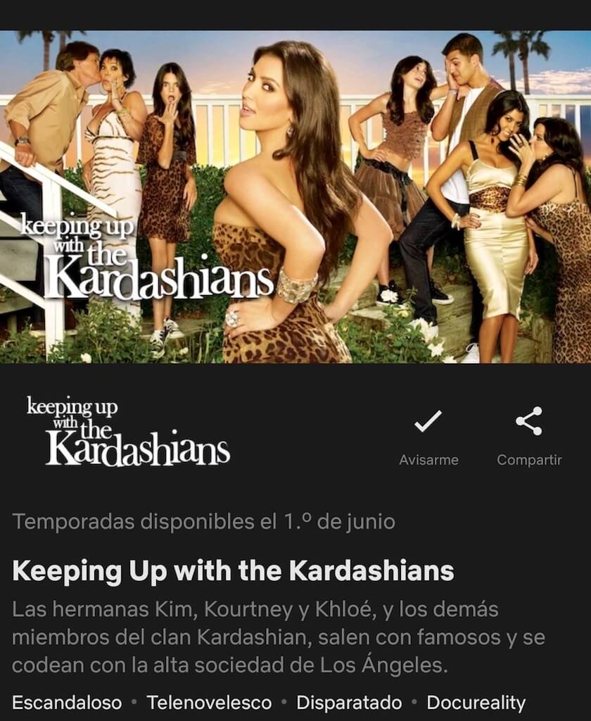 reality das kardashians netflix