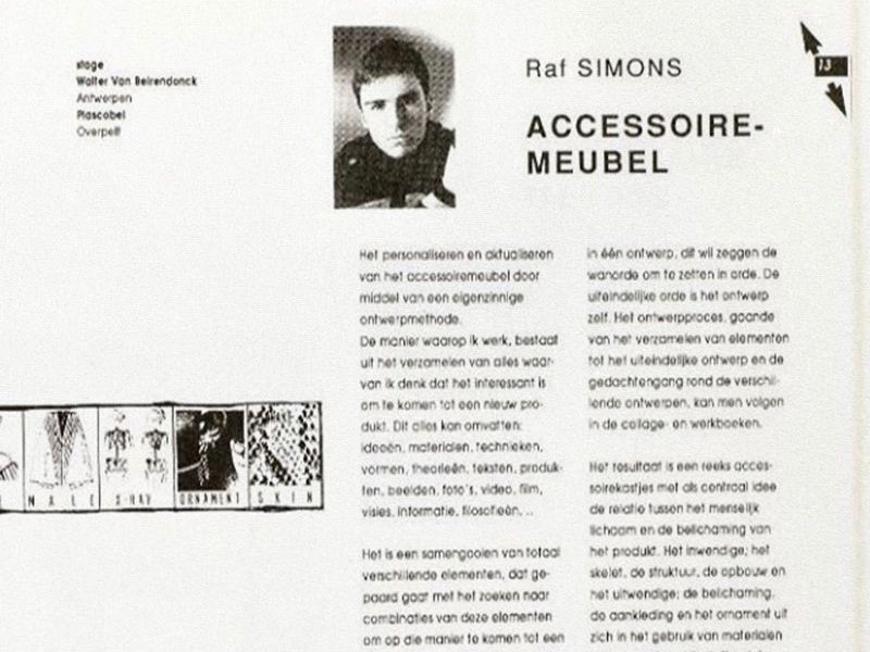 Grailed vende la tesis universitaria de Raf Simons por 100.000 euros