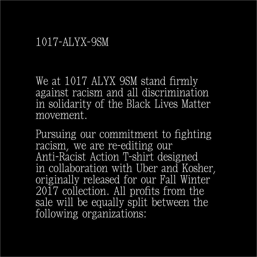 ALYX anti-racism statement