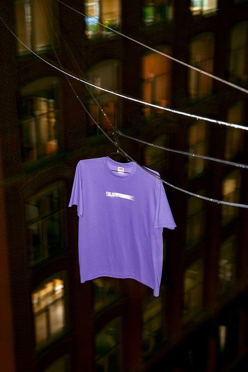 supreme motion logo tee purple