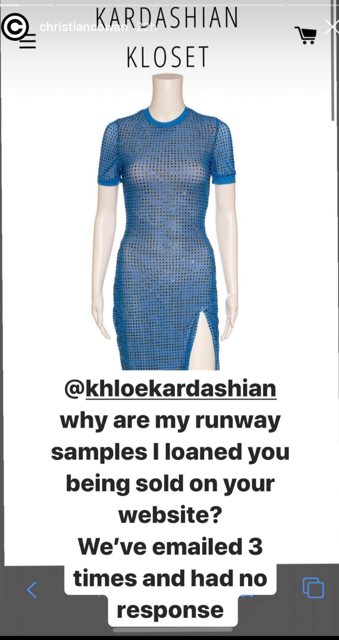 KHLOE KARDASHIAN CHRISTIAN COWAN DRESS