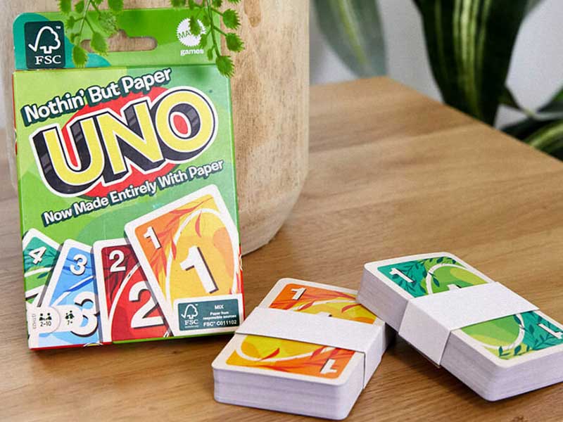 Nothin but paper is the ecological version of the UNO cards