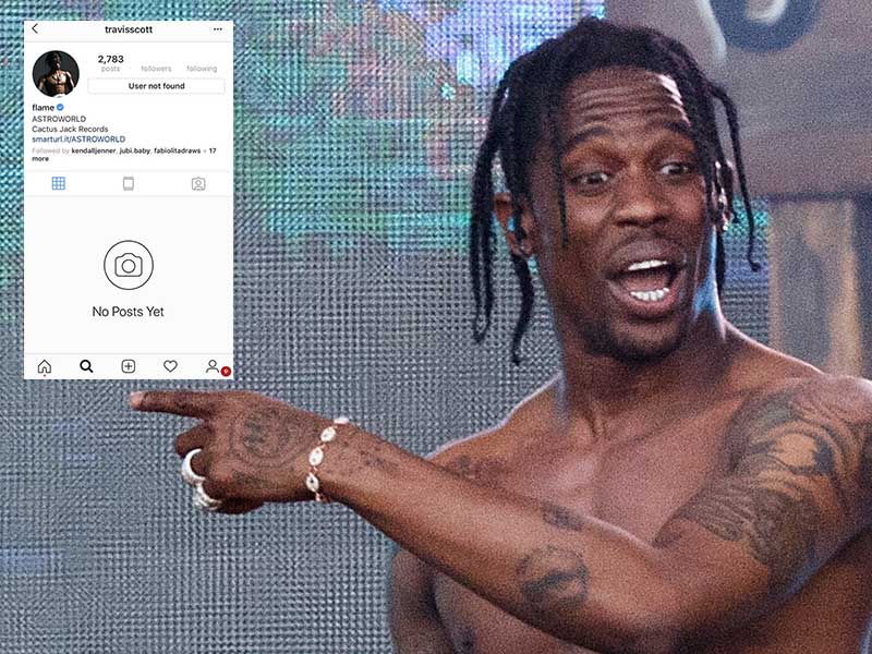 Travis Scott has deleted his instagram account because of this…