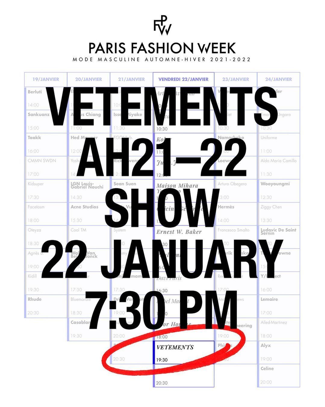 Fashion Week schedule 2022 - a complete overview of all schedules