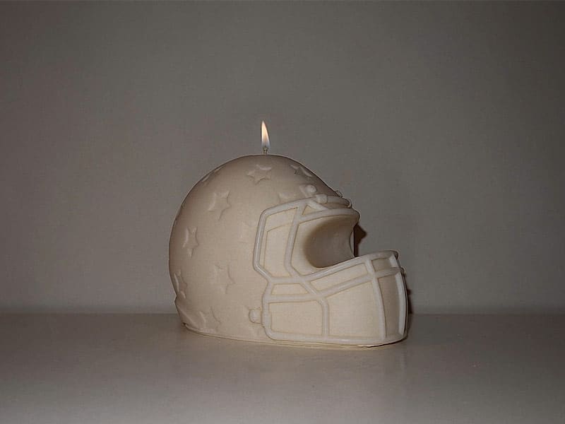 An exclusive look at the CENT.LDN football helmet candle