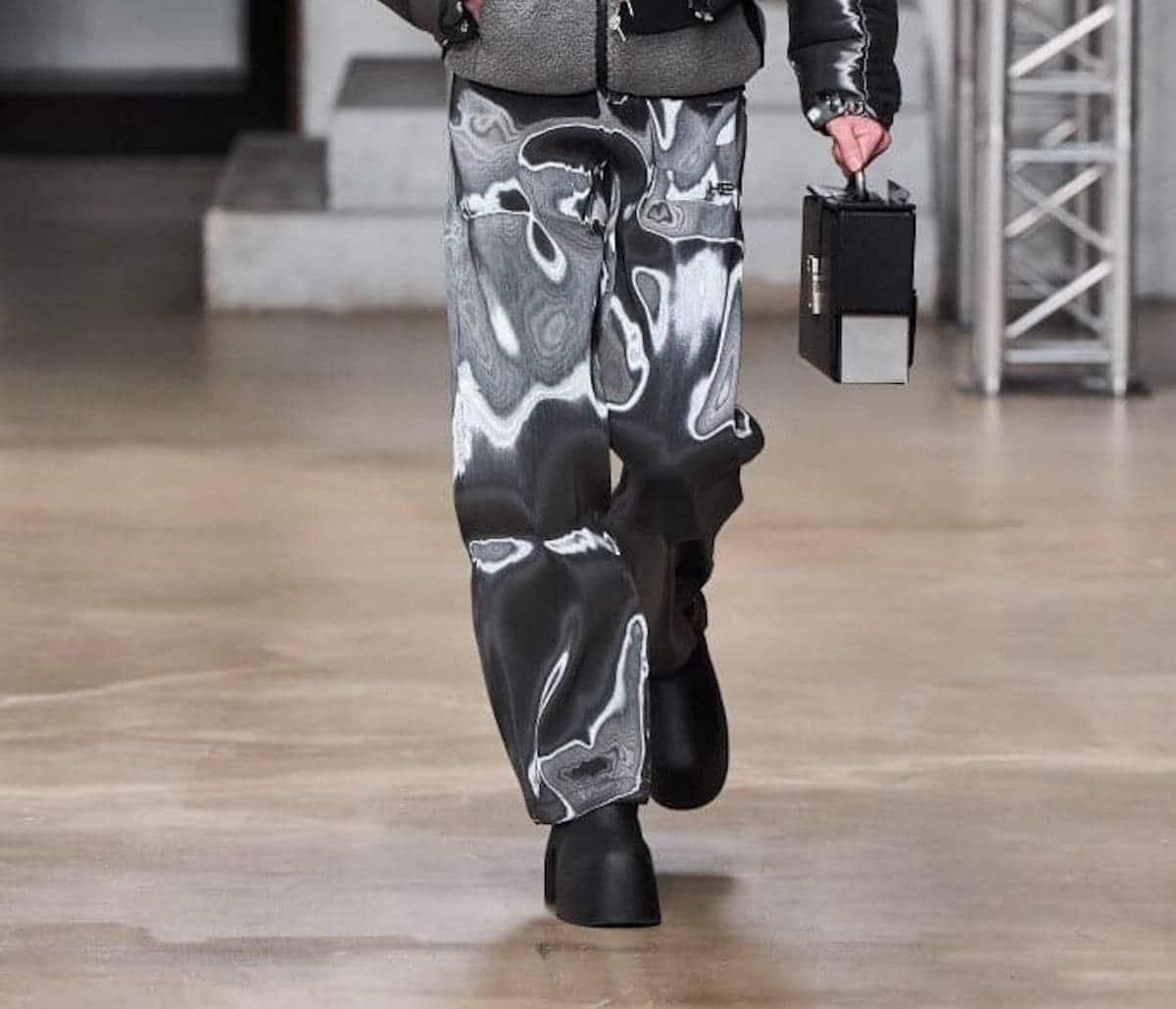 Fashion, design, and art, Throwback to Heliot Emil's Liquid Metal  trousers, still one of the most creative pants I've seen in a while.  Curious your thoughts if