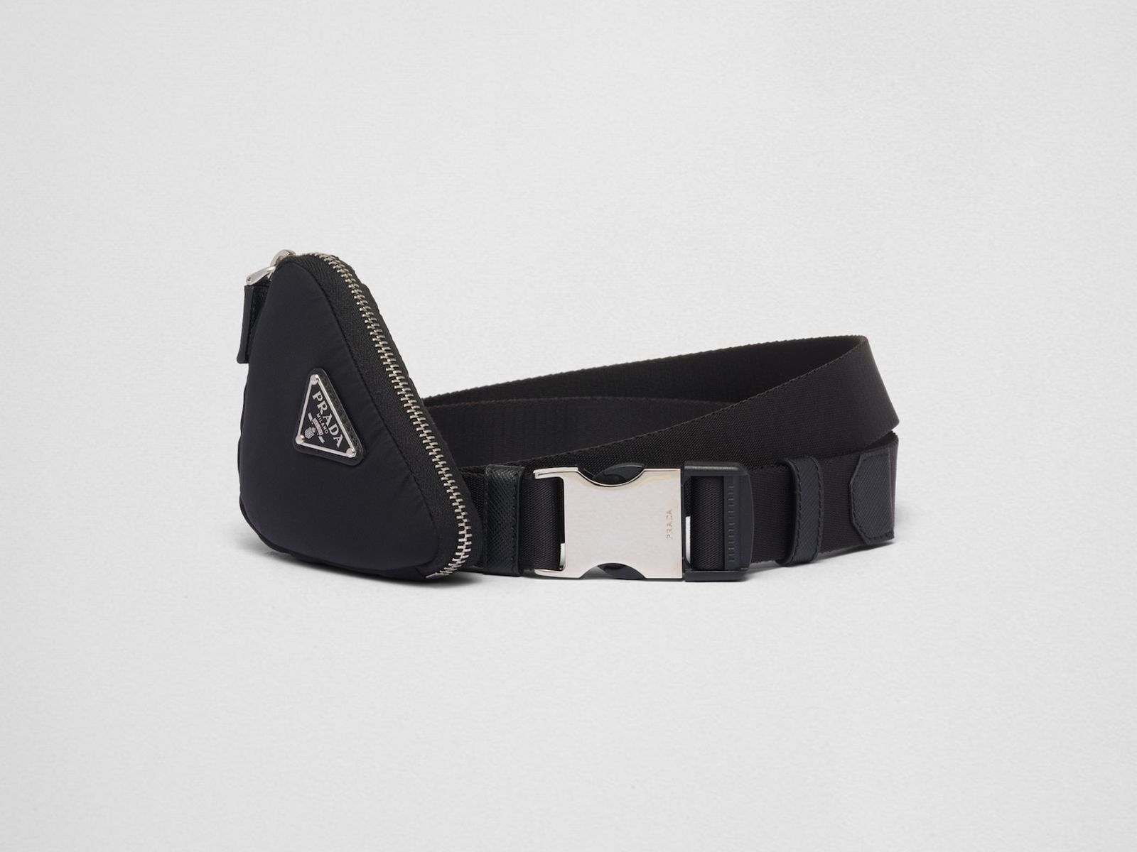 Functionality and elegance meet in Prada’s Re-Nylon Pouch Belt