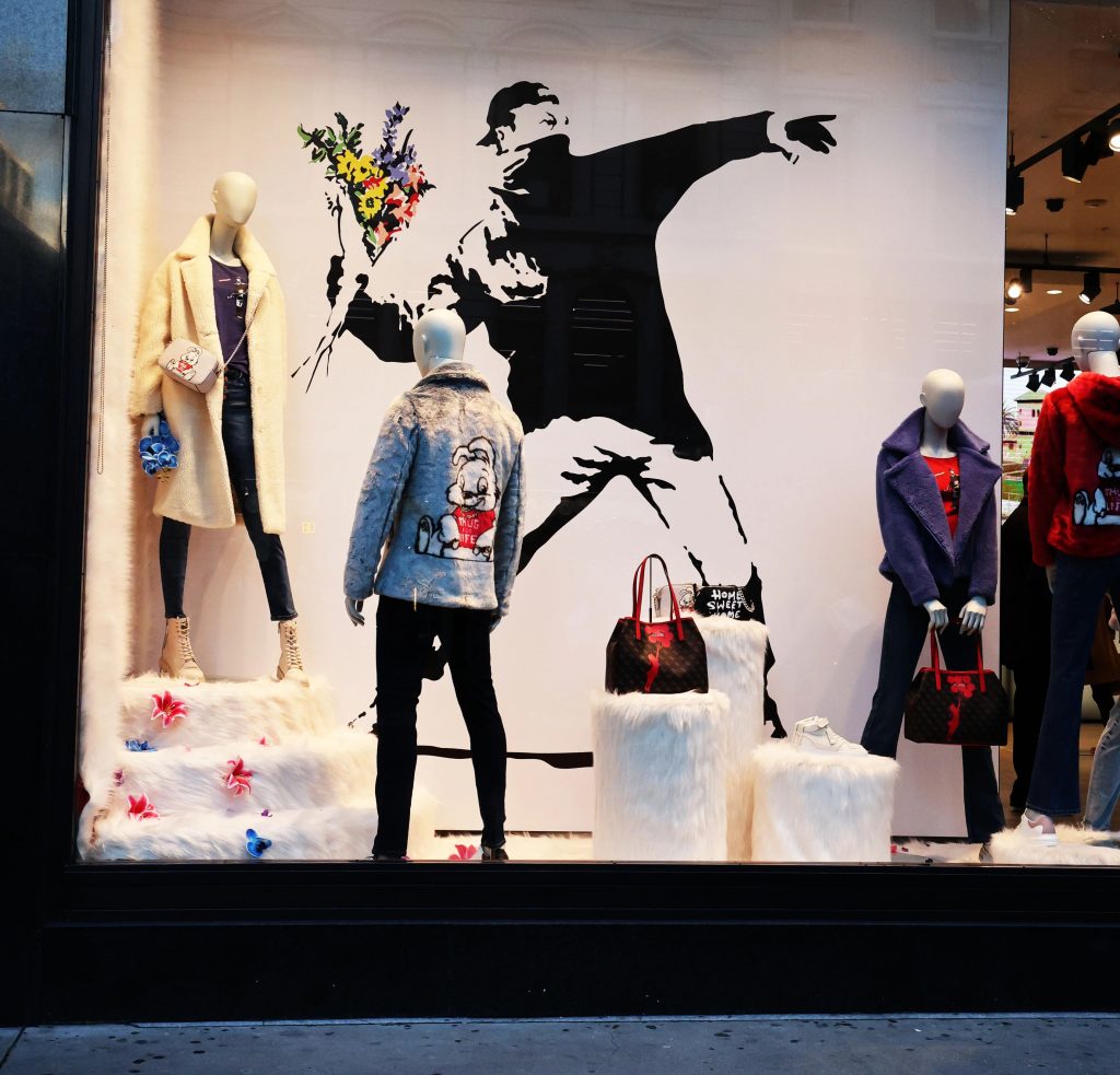 Banksy urges fans to go and STEAL from Guess in Regent Street for using his  art without permission