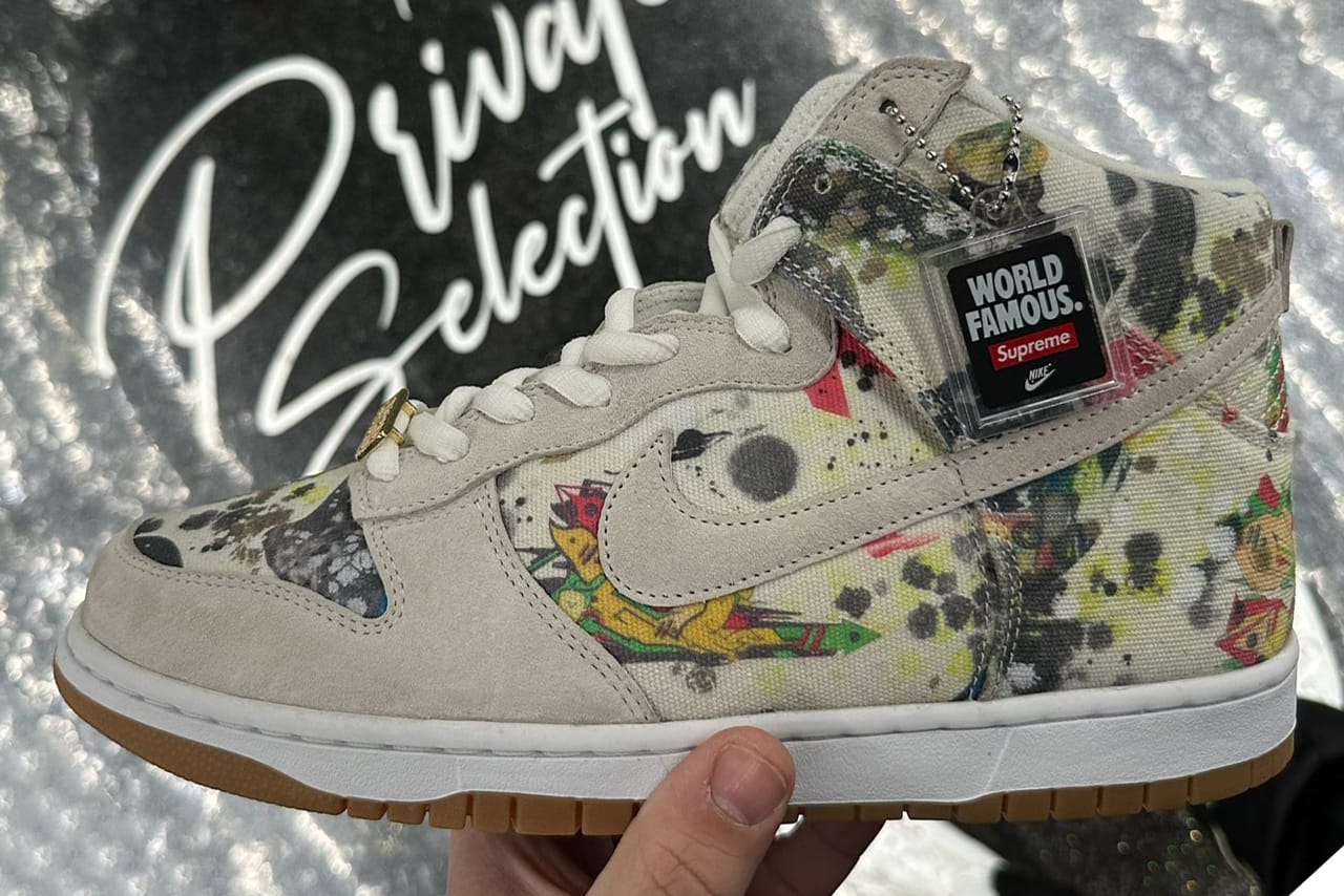 First images of the Supreme x Nike SB Dunk High Rammellzee are