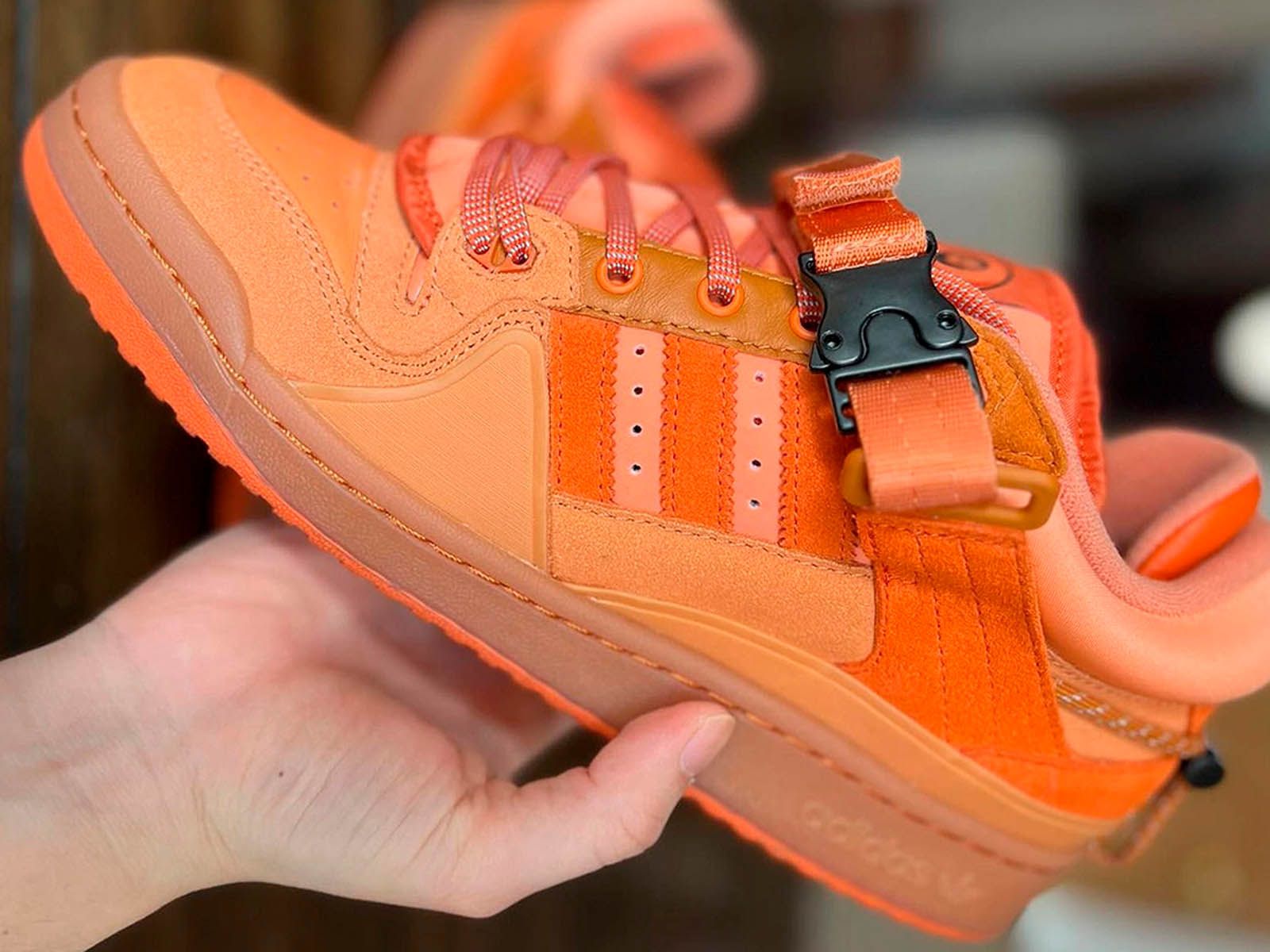 First images of the Bad Bunny x adidas Forum Buckle Low “Orange Flare”