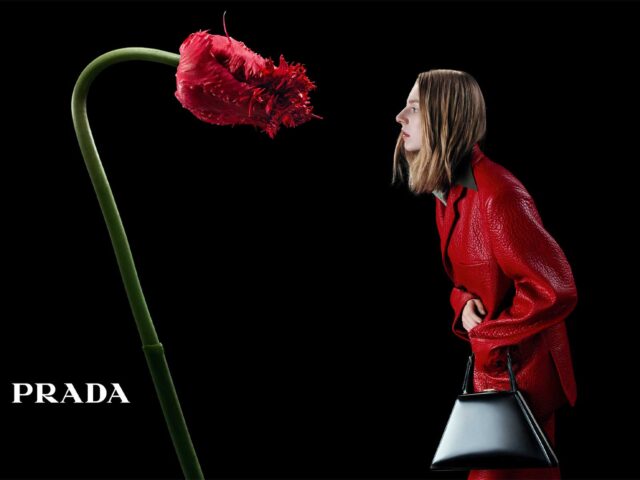 Prada converses with flowers in its FW23 campaign