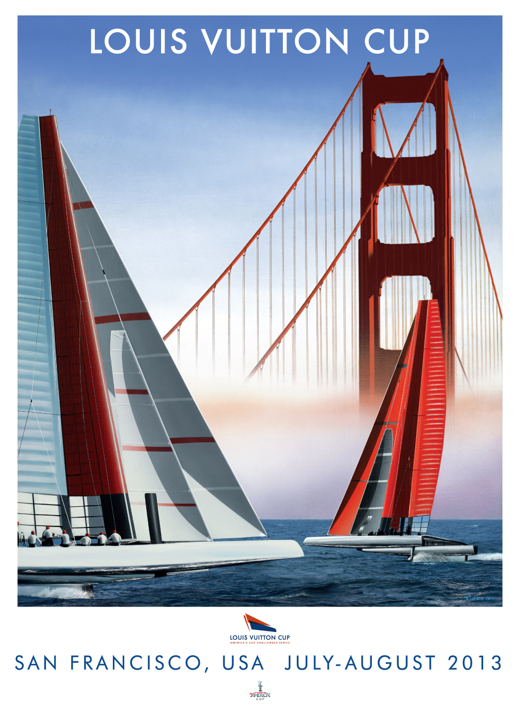 Louis Vuitton Cup Challenger races for America's cup poster by