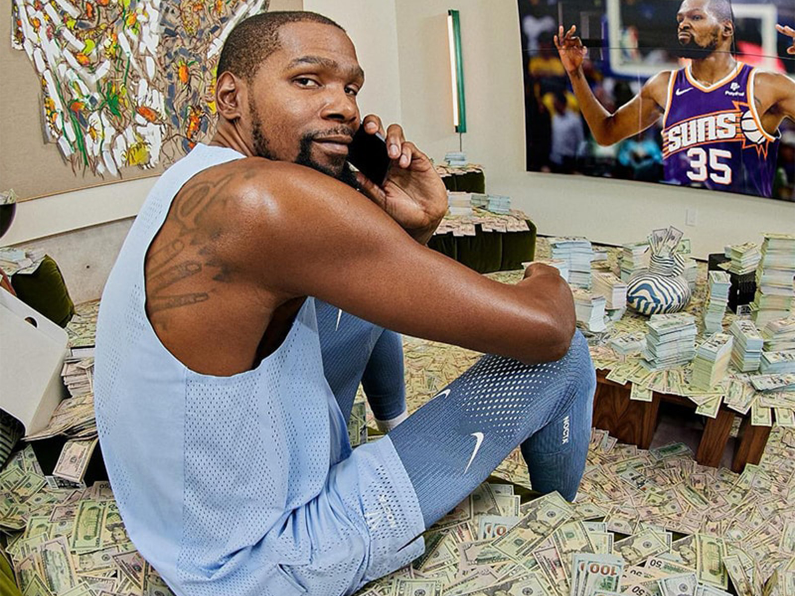 Kevin Durant got a Rick James tattoo to go with his Tupac one