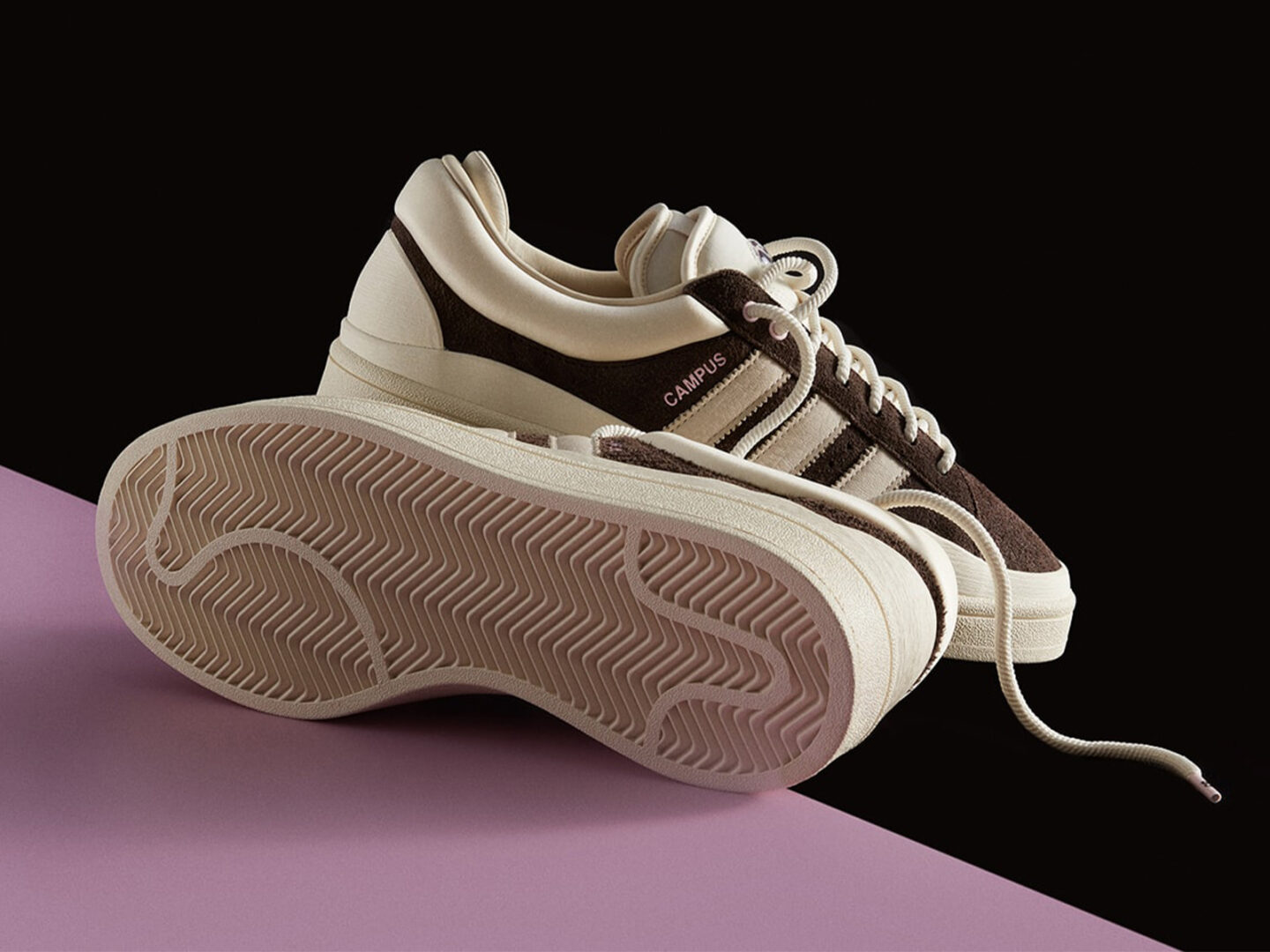 Countdown to the adidas Campus by Bad Bunny in 'Dark Brown' and 'Chalk White'  - HIGHXTAR.