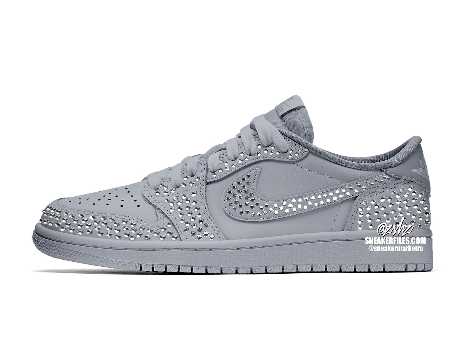 NIKE × better than SWAROVSKI UK370 Swarovski x Air Jordan 1 Low OG Crystal Stealth HM9208-001
