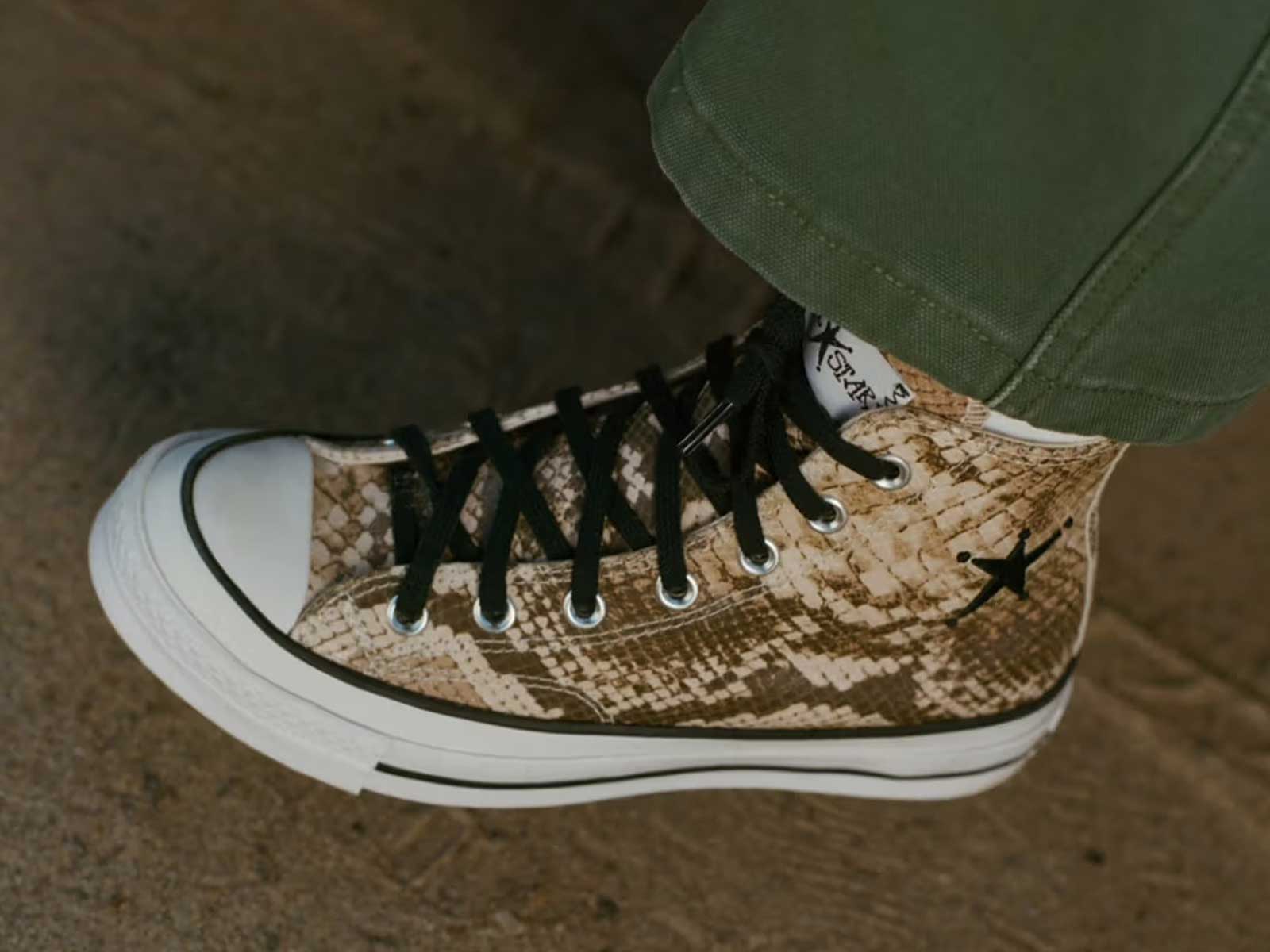 Converse × Stussy コラボ スニーカー Animal print takes over on the new Converse x Stüssy Chuck