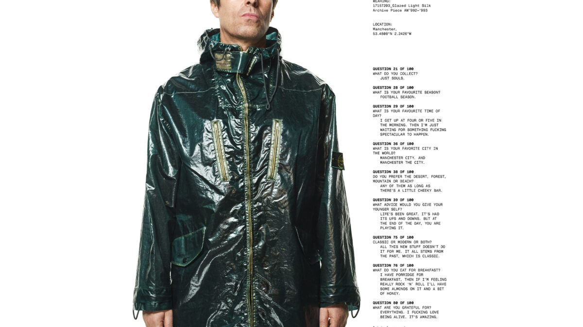 Liam Gallagher sheathed in Stone Island's legendary Glazed Silk