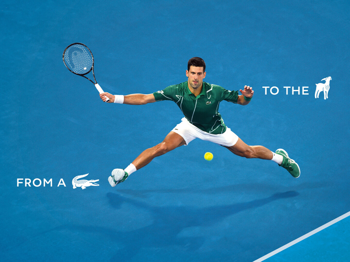 The Lacoste crocodile transforms into a GOAT to pay tribute to Djokovic