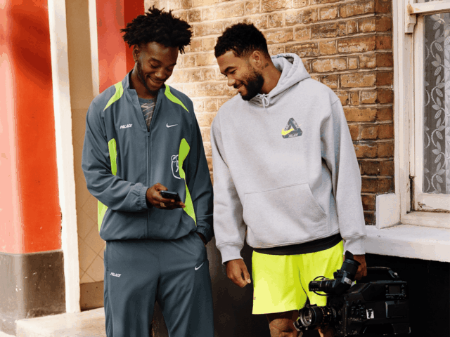 The Palace x Nike collab includes the Total 90. Via Palace