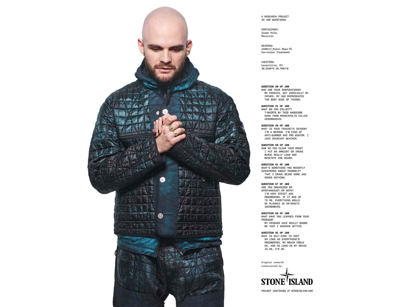 Stone Island subjects its nylon to a corrosive treatment