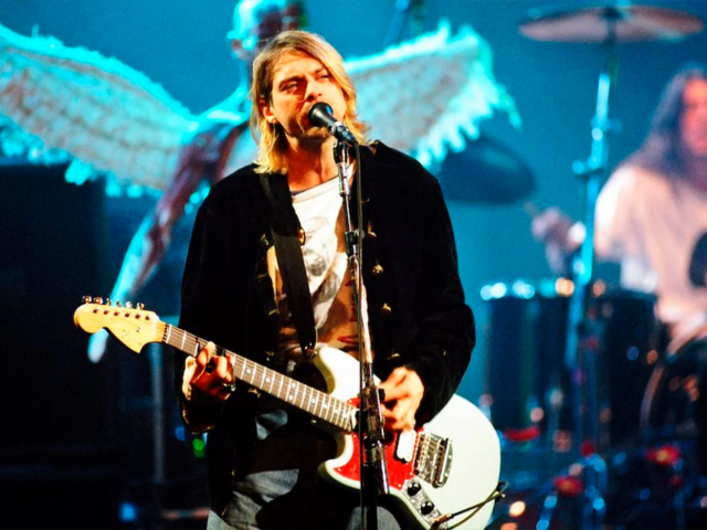Kurt Cobain actuando con Nirvana. © Getty Images