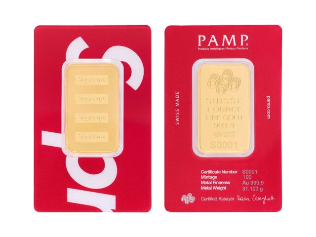El próximo lanzamiento de Supreme son dos lingotes de oro